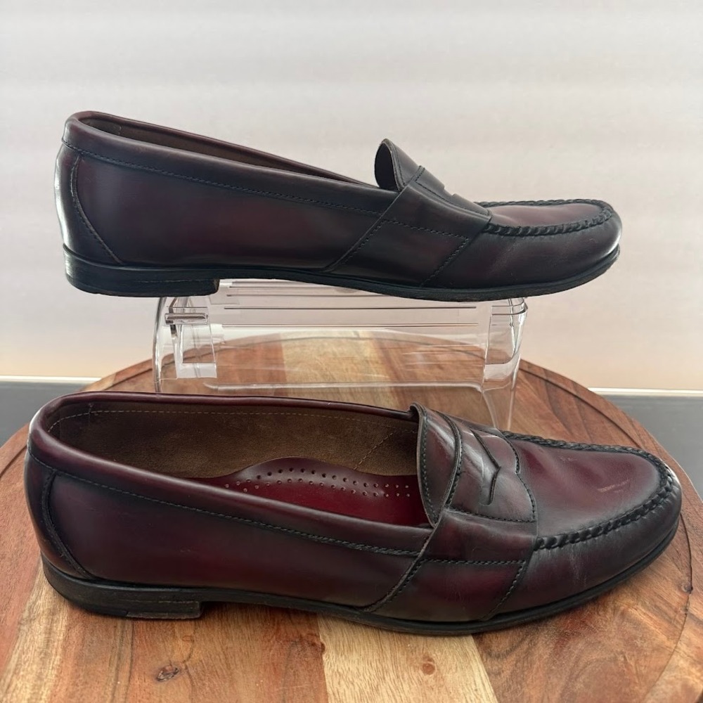 Cole Haan Mens 9.5 Burgundy Leather Penny Loafers‎ Vintage USA 11" Insole. USA